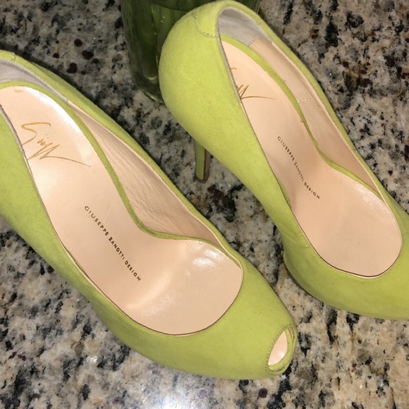 High Heel Giuseppe Zanotti Suede Peep toe Sz 36.5 - Picture 4 of 7